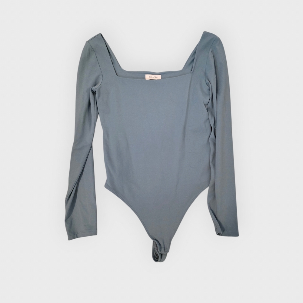 Babaton Slate Blue Long-Sleeve Square-Neck Bodysuit